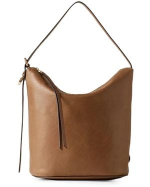 Borbonese Borsa A Secchiello Prive Media Con Zip - Marrone