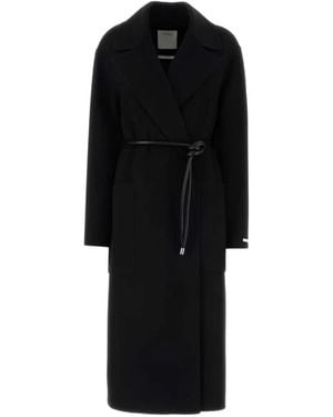 Sportmax Belted Wool Coat - Black