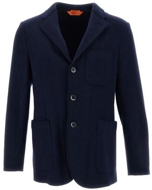 Barena Three-Button Patch-Pocket Blazer - Blue