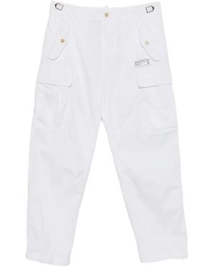 DSquared² Logo-Patch Flap-Pocket Pants - White