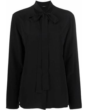 JOSEPH Bayne Tie-Fastening Blouse - Black