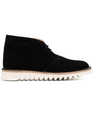 KENZO Wave Lace-Up Ankle-Boots - Black
