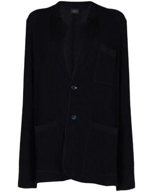 Brioni Button Ribbed Jacket - Black