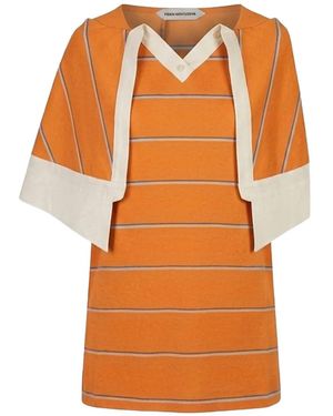 FIDAN NOVRUZOVA Blusa Gaia A Rayas - Naranja