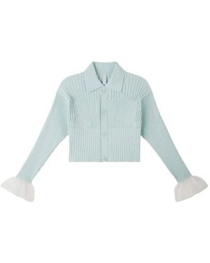 CFCL Cárdigan Con Ribete De Volantes - Azul