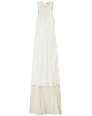 Twinset Halter Lace Maxi Dress - White