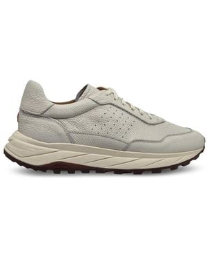Henderson Pebbled-Leather Trainers - White