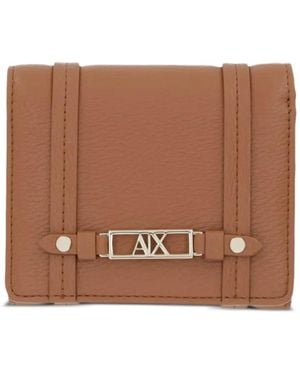 ARMANI EXCHANGE Logo-Plaque Wallet - Brown
