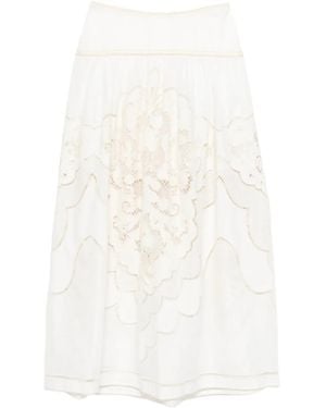 Zimmermann Daylight Embroidered Maxi Skirt - White