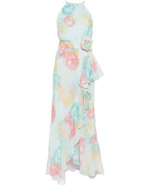 Marella Ruffled Floral Dress - White