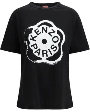 KENZO Flower-Print T-Shirt - Black