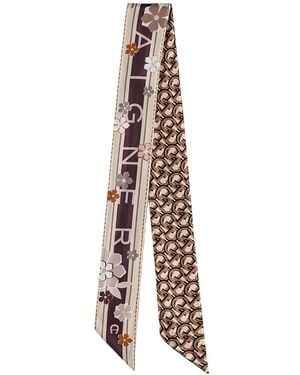 Aigner Floral And Logo-Print Bandana - White