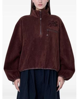 Cecilie Bahnsen Bow-Embroidered Fleece Jumper