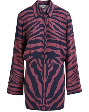 Essentiel Antwerp Minikleid mit Zebra-Print - Blau