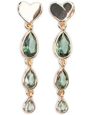 Maje Heart Zirconia Earrings - White