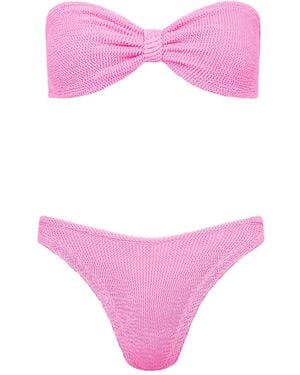 Hunza G Jean Bandeau Textured Bikini - Pink