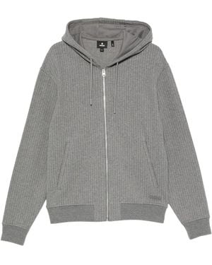 Mackage Pinstripe-Pattern Zip-Up Hoodie - Gray