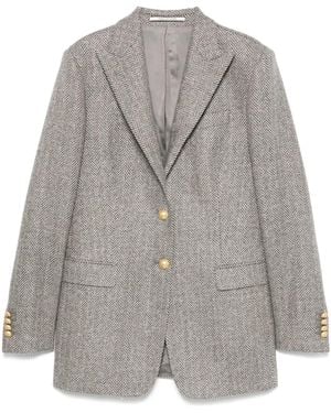 Tagliatore Herringbone Blazer - Gray