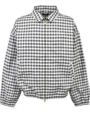 BREATH Script-Logo Check-Pattern Jacket - White
