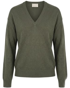 Drumohr V-Neck Merino Sweater - Green
