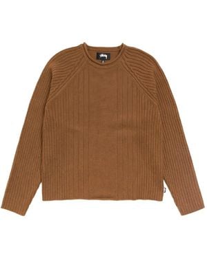 Stussy Pull Côtelé À Manches Raglan - Brown