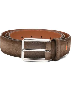 Santoni Suede Belt - Brown