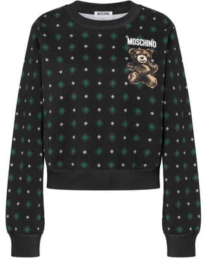 Moschino Bear-Print Long-Sleeve Sweatshirt - Black