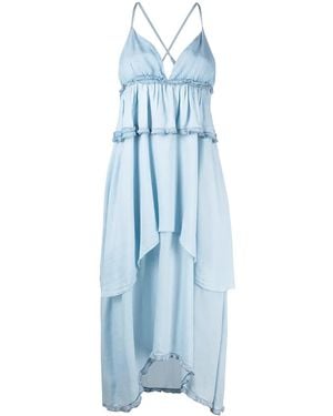 Pinko Agatha Ruffled Tiered Midi Dress - Blue