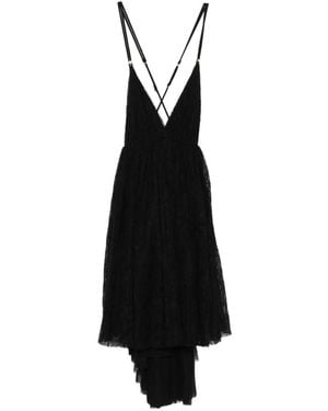 Elisabetta Franchi Lace Asymmetric Mini Dress - Black
