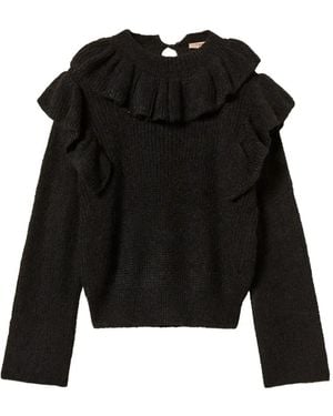 Twinset Jersey Con Hilo De Lúrex Y Volantes - Negro
