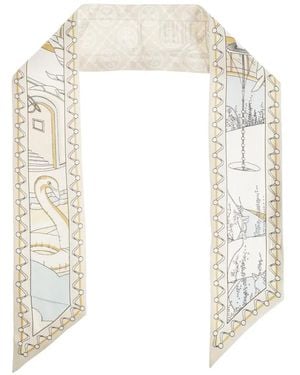 Tory Burch Graphic-Print Silk Scarf - White