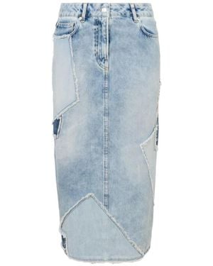 Love Moschino Jeansrock Im Patchwork-Look - Blau