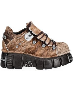 New Rock Chunky-Sole Boots - Brown