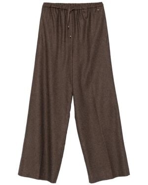 Herno Marl-Effect Wide-Leg Pants - Brown