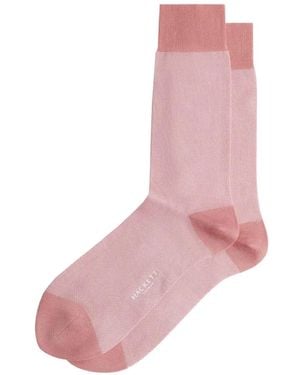 Hackett Jacquard-Knit Birdseye-Pattern Socks - Pink