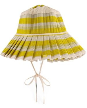 Lorna Murray Capri Striped Pleated Sun Hat - Yellow