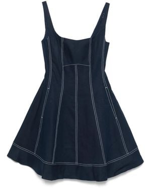 Tommy Hilfiger X Sofia Richie Robe Courte Grainge En Lin - Bleu