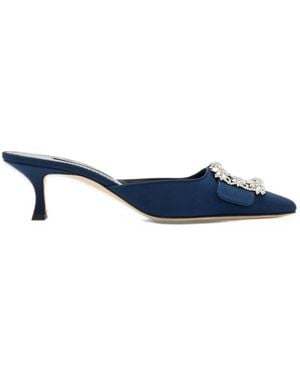 Manolo Blahnik Maysale Jewel Mules - Blau