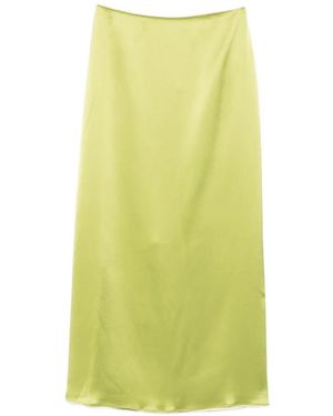 Sophie et Voila Satin-Finish Maxi Skirt - Yellow
