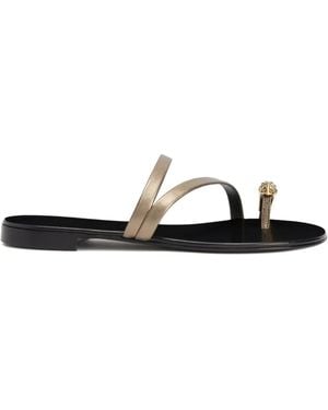 Giuseppe Zanotti Febe Snake Metallic-Leather Sandals - White