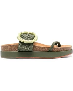 Johanna Ortiz Broadwalk Romance Leren Slippers - Groen