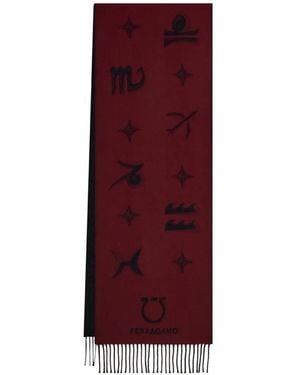 Ferragamo Horoscope Print Scarf - Purple
