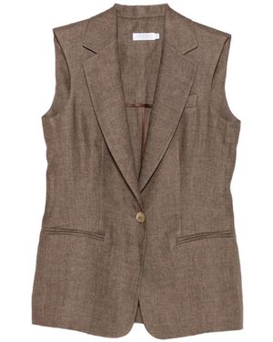 Barba Napoli Sleeveless Single-Breasted Jacket - Brown