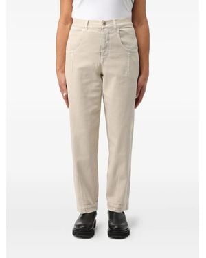 Eleventy High-Waisted Patch-Pocket Pants - Natural