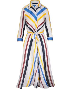 Sara Roka Striped Midi Dress - Blue