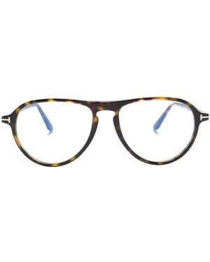 Tom Ford Lunettes De Vue À Monture Oversize - Brown