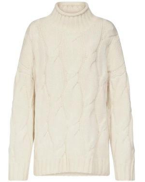 Loulou de Saison Pull En Maille Torsadée - Blanc
