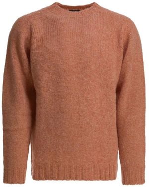 Beams Plus Crew-Neck Sw - Brown