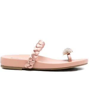 Bibi Lou Balne Braided Crystal-Embellished Sandals - Pink