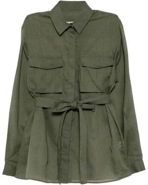 Tシャツ・カットソー Elie Saab Poplin Shirt PALM SHADE38 POPELINE Trim Embellished Poplin Shirt – ELIE SAAB